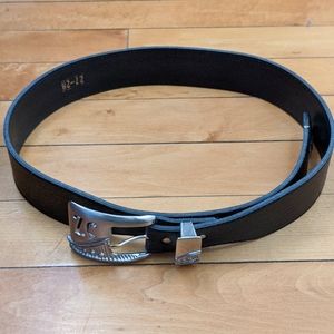 Vintage Black leather Belt size 27-28